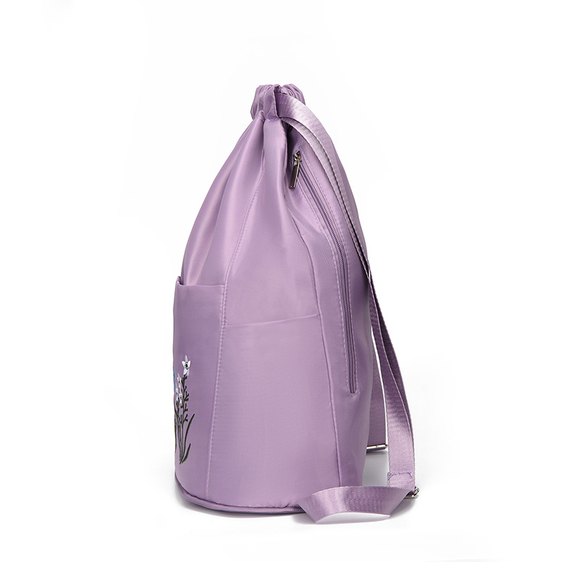 New embroidered Oxford drawstring backpacks with large capacity, fashionable outdoor trend, travel folding backpacks, cross-border wholesale pic 12