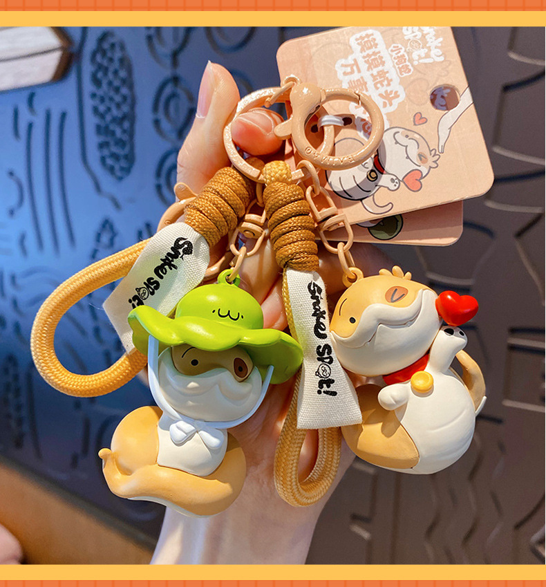 正版蛇年中国风小狗蛇钥匙扣挂件本命年吉祥物财神钥匙链新年礼物详情21
