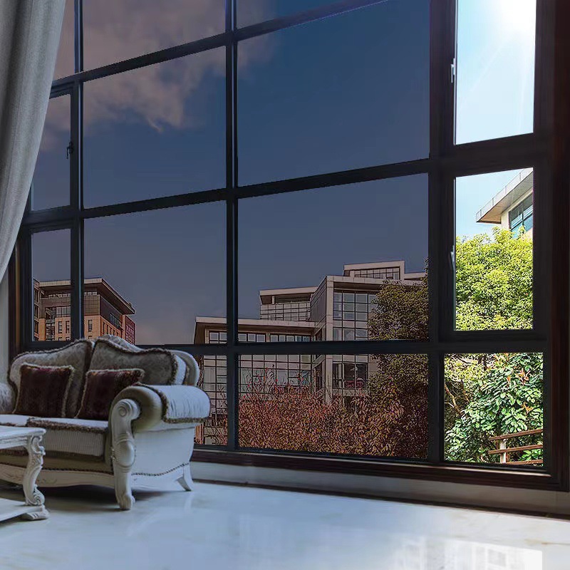 磨砂玻璃窗户贴纸卫生间防窥全遮光不透明防隐私纯黑玻璃贴膜批发详情11