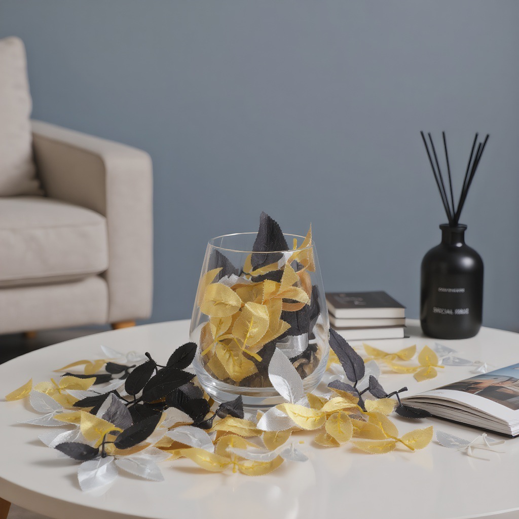 跨境专供金布丝印玫瑰叶金玫瑰叶银玫瑰叶丝花配件人造假花仿真叶详情5