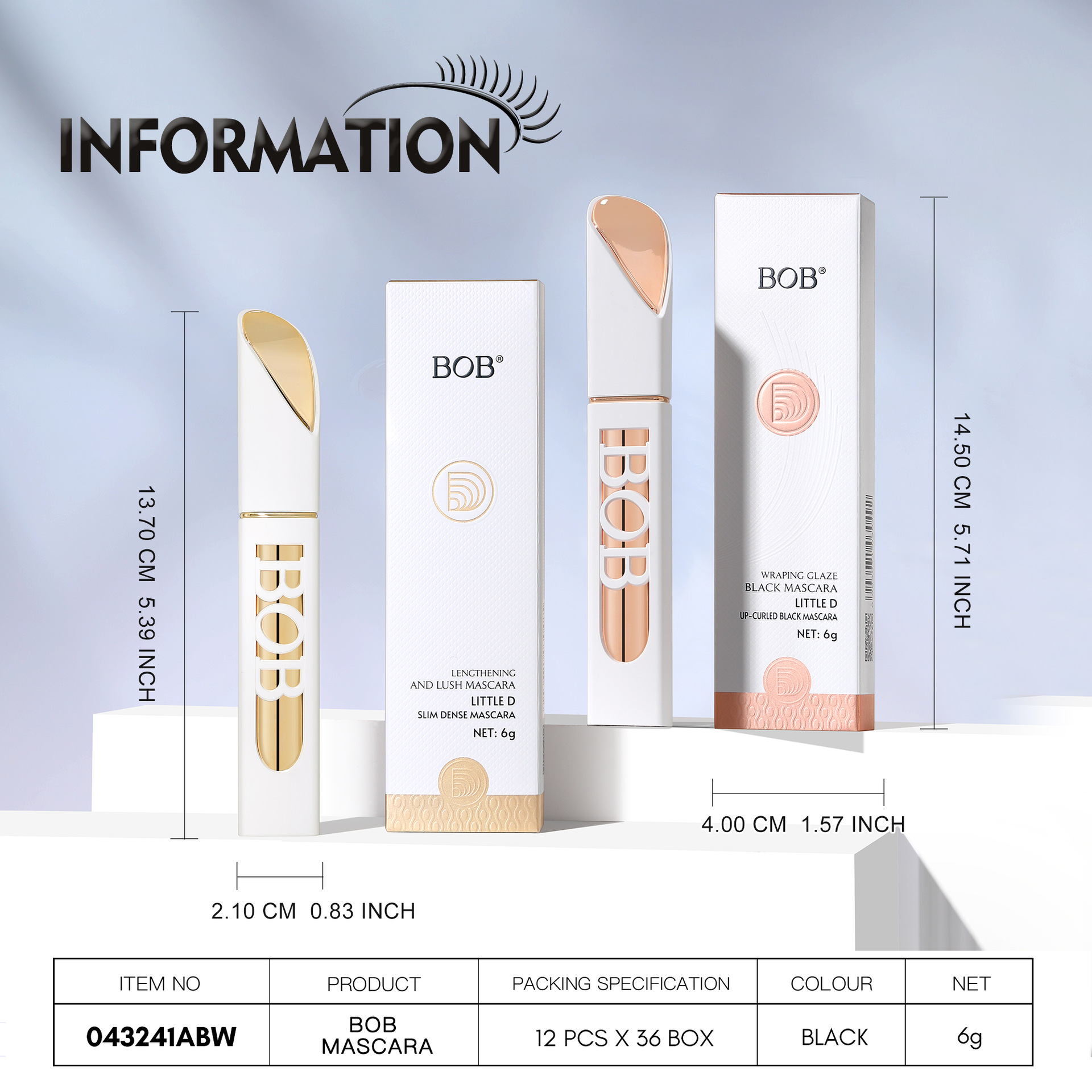Cross-border bob base mascara is long and waterproof pic 5