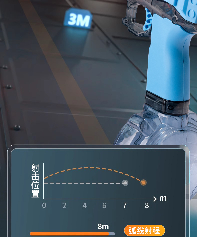 冰鼠电动连发水枪射程远带火光效果大容量儿童玩具详情5