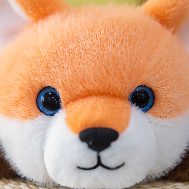 爆款可爱趴姿狐狸仿真动物跨境内带颗粒毛绒玩具公仔礼物玩偶批发详情25