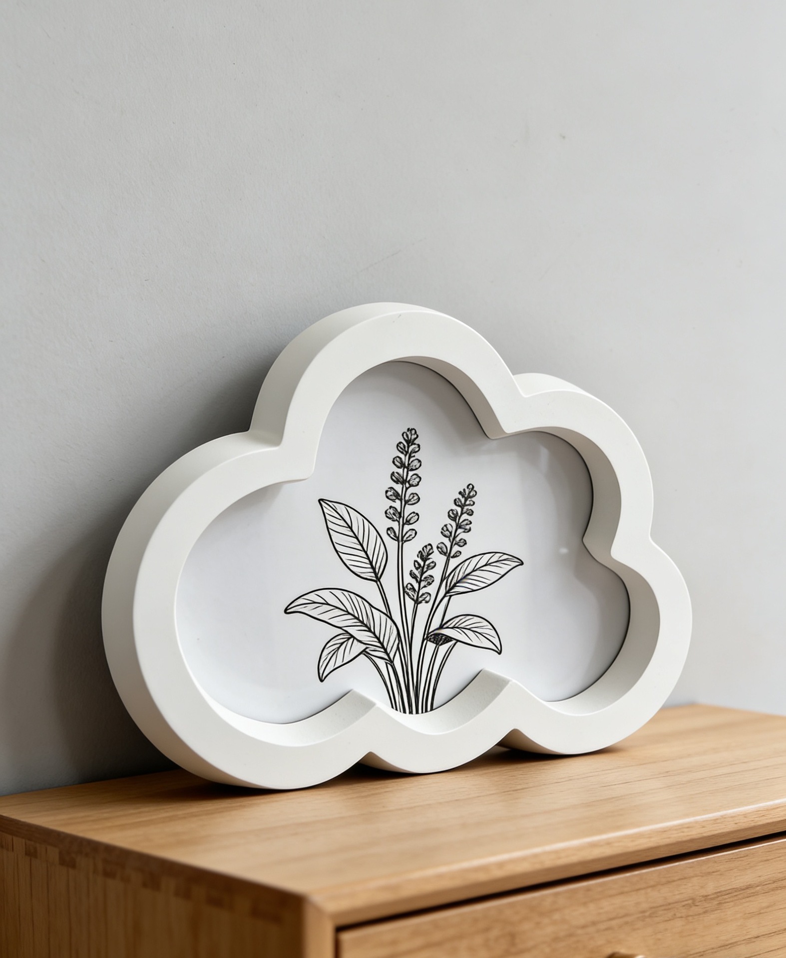 北欧云朵实木相框摆台居家5寸高品质可挂墙厂家批发卧室卡通DIY画框详情17