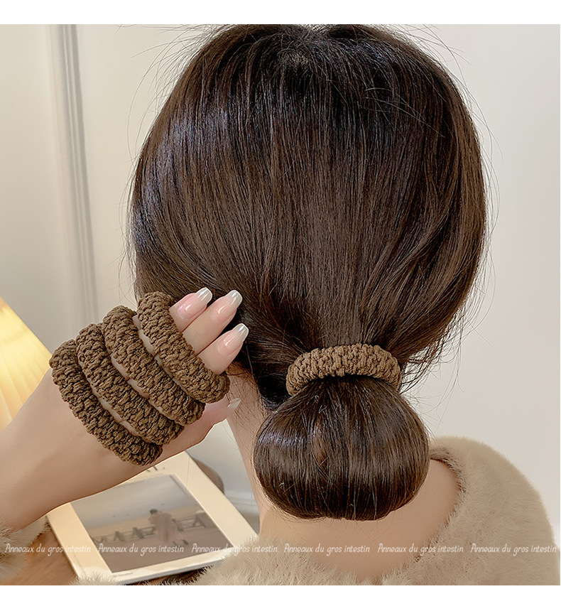 高弹力耐用发绳女加粗不伤发头绳发圈2024年新款扎头发橡皮筋头饰详情4
