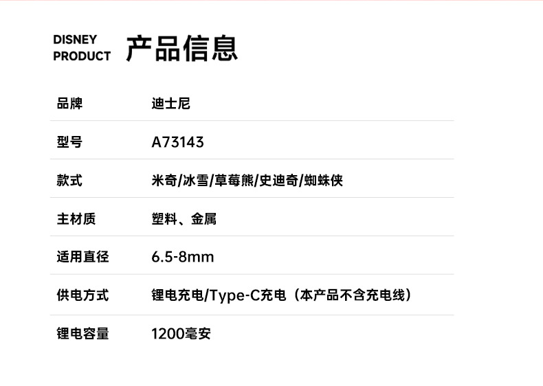 迪士尼全自动转笔刀 小学生文具电动卷笔刀 自动进铅铅笔刀削器详情2