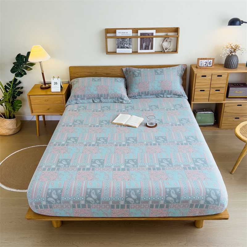 Pure cotton yarn-dyed jacquard double-layer gauze bed cover, single piece of all-cotton gauze mattress protective cover, bedspread, bed cover, single piece of bedding pic 83