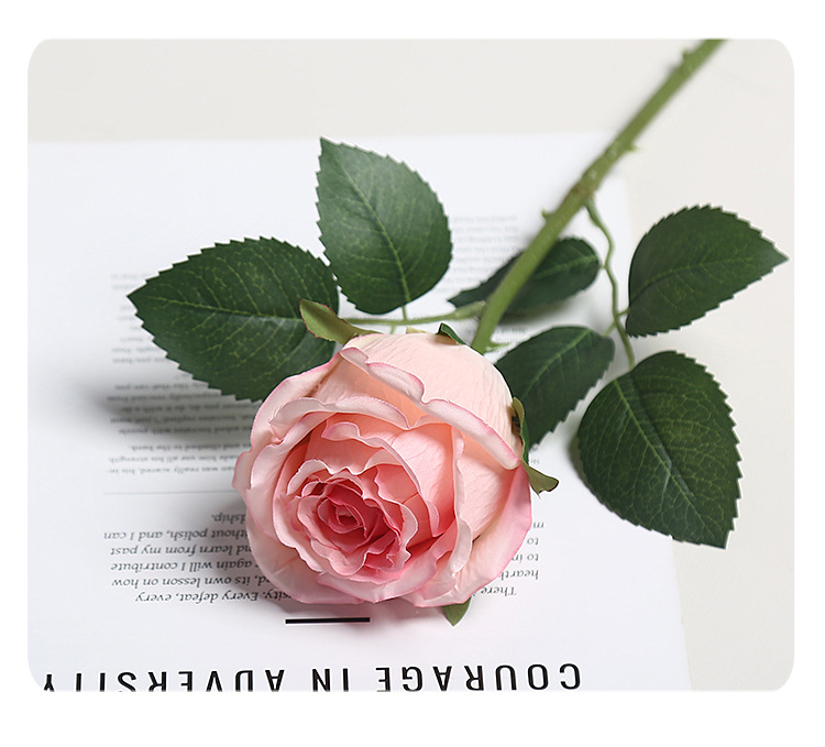 新款单头仿真玫瑰花束婚庆软装装饰高级感绢花花艺办公文化园艺用品详情9