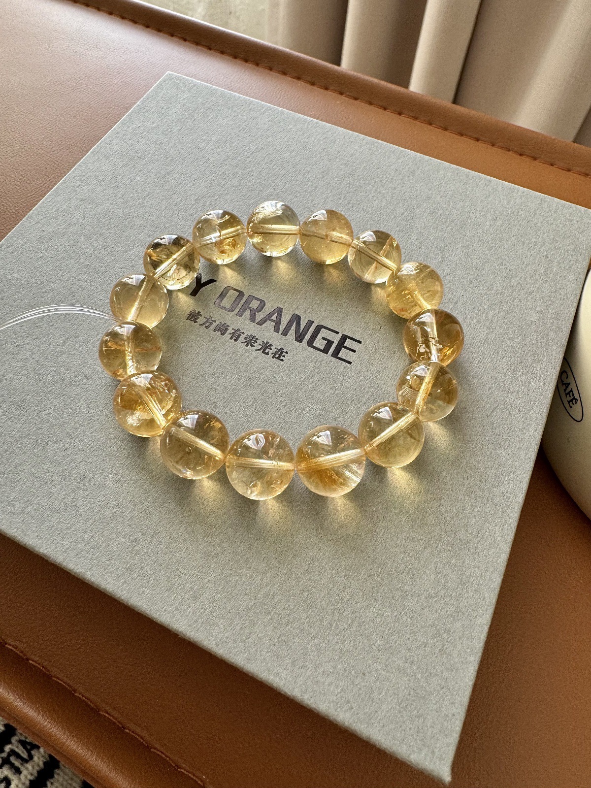 JSY【星汉灿烂】原创天然阿赛斯特莱黄水晶手串招财运礼物高级感详情6