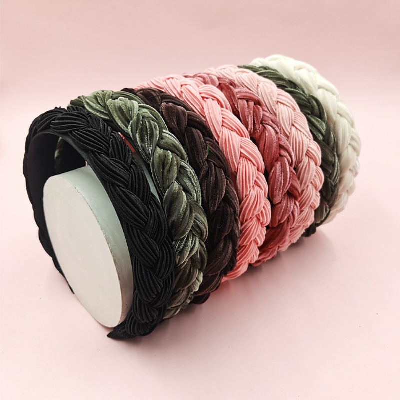 Exclusive Qiwei Accessories, exclusive cross-border new handwoven twisted pleated multi-strand multi-color hair band headwear for women pic 6