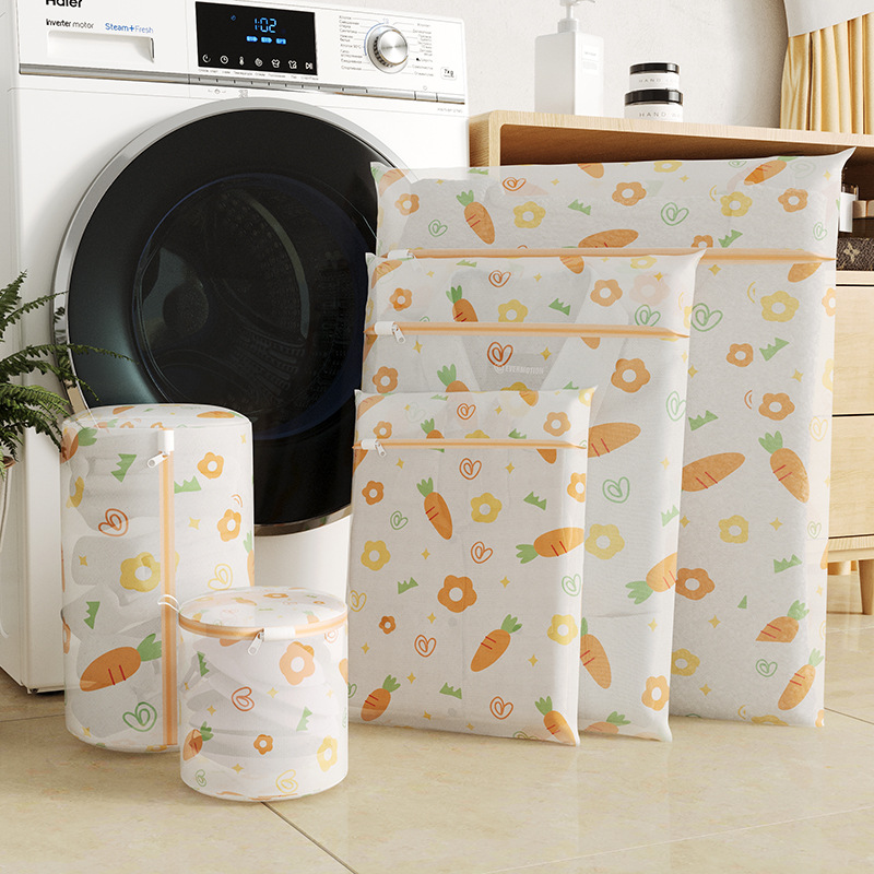 70g fine screen printed carrot head laundry bag, new color clothing care bag, home bra and underwear care bag pic 7