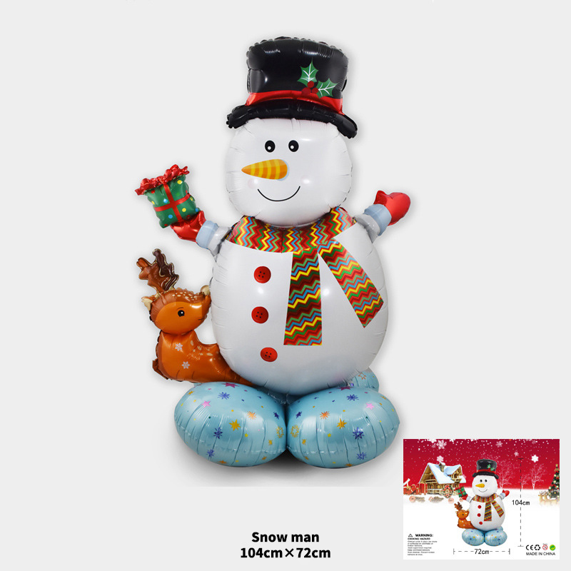 外贸跨境圣诞节装饰铝箔球圣诞新年庆典布置球圣诞老人雪人麋鹿球详情7