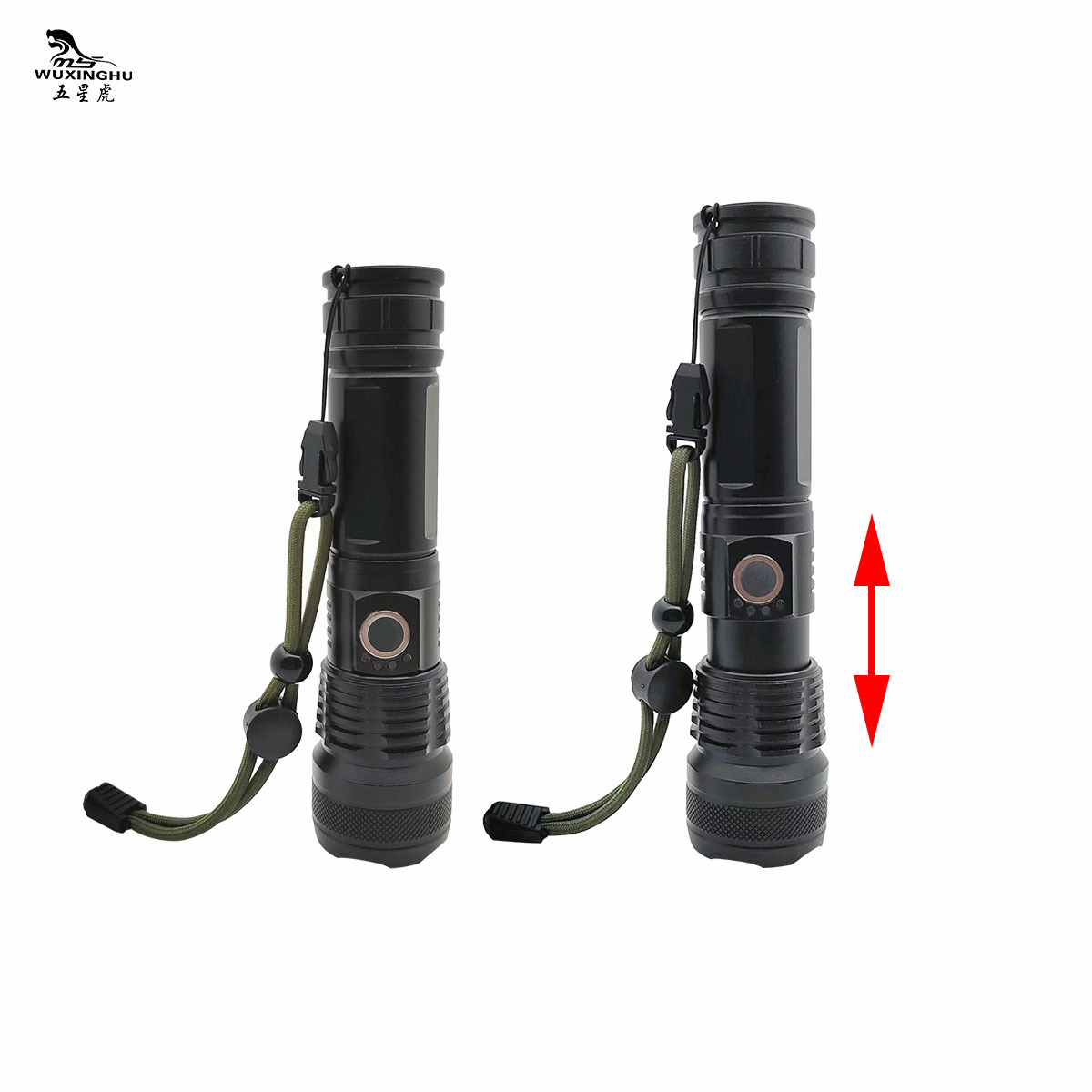 新款X71P50铝合金强光手电筒TYPE-C充电伸缩调焦电量显示手电筒详情4
