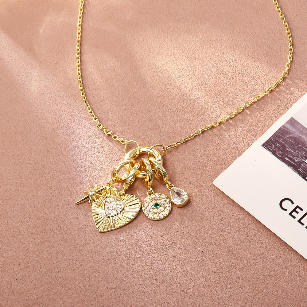 轻奢高级感铜镀真金爱心项链小众设计个性百搭网红爆款时尚锁骨链详情3