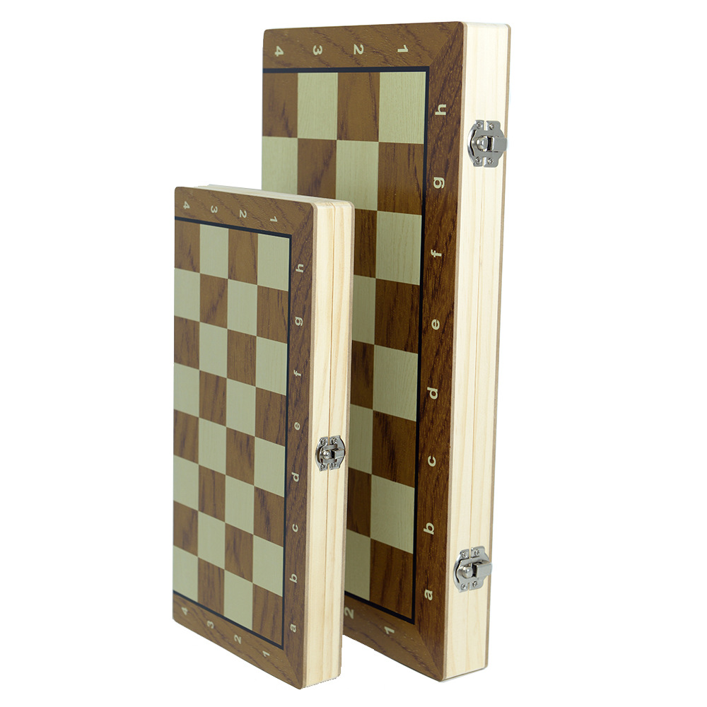 Wholesale and export of portable folding wooden checkers international checkers leisure and entertainment chessboards in multiple sizes pic 2
