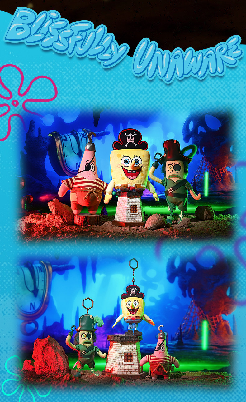 Genuine SpongeBob SquarePants Pirates series Patrick SpongeBob SquarePants figurine Roadman plush backpack pendant key pic 2