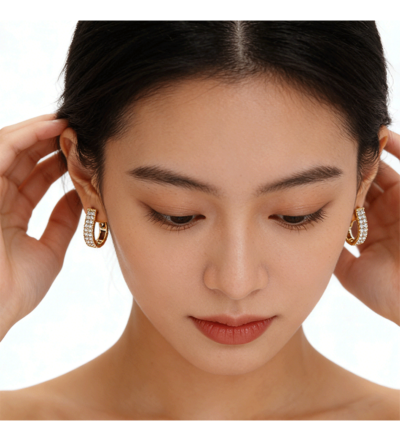 新款潮小众简约精致水钻耳扣女2026直播爆款耳环百搭高级感耳饰品详情7