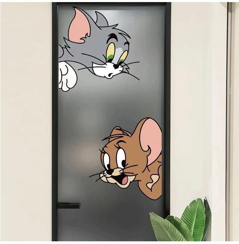 猫和老鼠卫生间玻璃门贴纸创意卡通浴室厕所装饰贴画厨房防水贴膜详情6