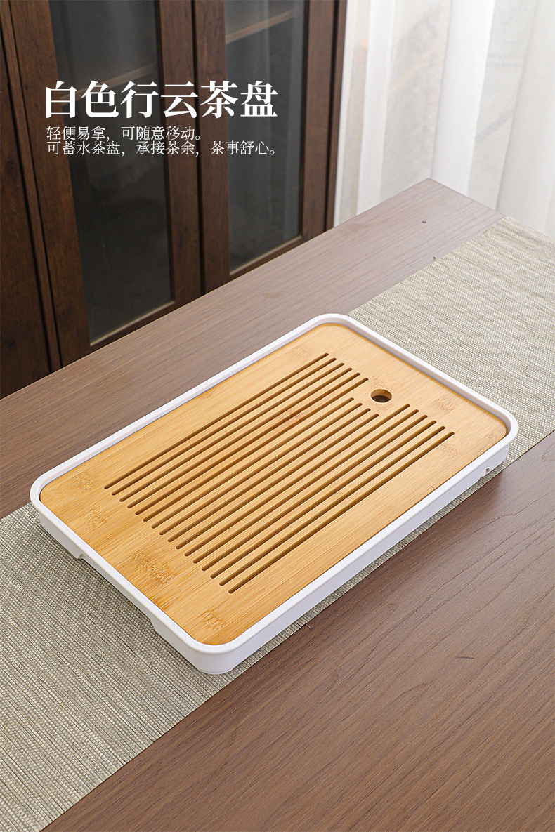 日式竹制茶盘托盘长方形家用办公室放茶杯干泡台盘子蓄水泡茶批发详情11