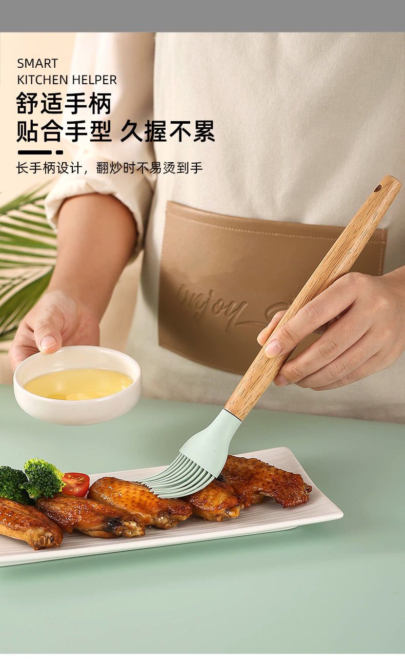 烹饪硅胶厨具套装轻木柄12件套不粘锅铲勺套装硅胶11件套现货批发02362详情5