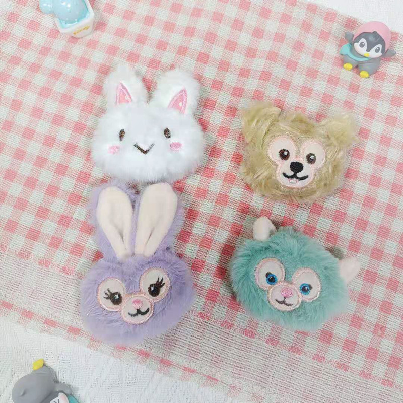 Plush creative cartoon doll brooch, Stardee, Duffy Bear, Tony Cat, Lina Belle doll head decoration accessories pic 10