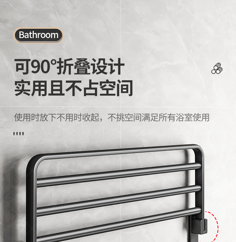 Bathroom storage rack, perforation-free space aluminum towel rack, toilet and bathroom storage, bath towel rack, bathroom hardware hangers pic 1