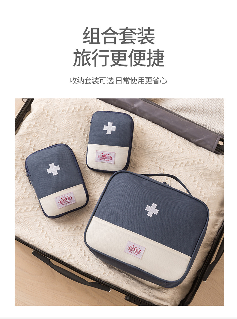 医疗包四个颜色便携急救包红粉蓝黄白十字药盒收纳应急户外体育高层自救逃生详情4