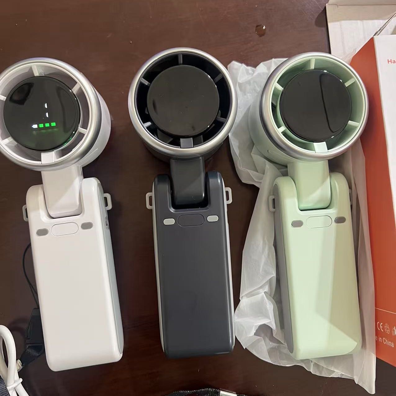 【新人】N607高速涡轮增压手持风扇数显迷你挂脖usb充电方便携详情26