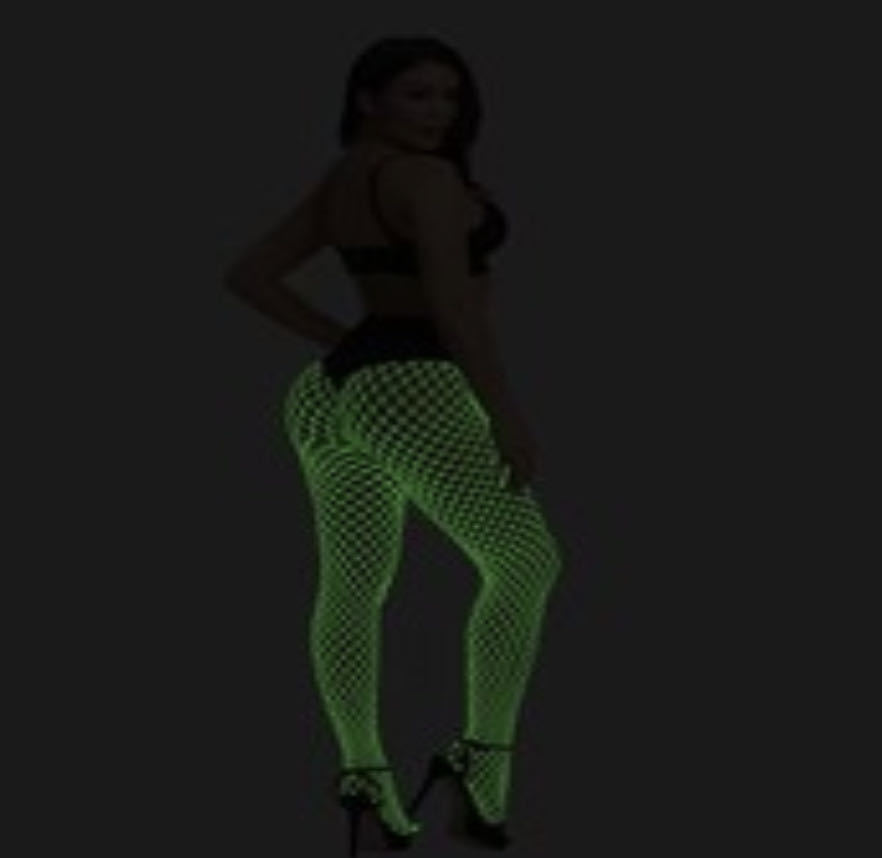 夜光渔网袜黑暗发光丝袜反光镂空性感情趣连裤袜夜店荧光袜夜光袜详情8