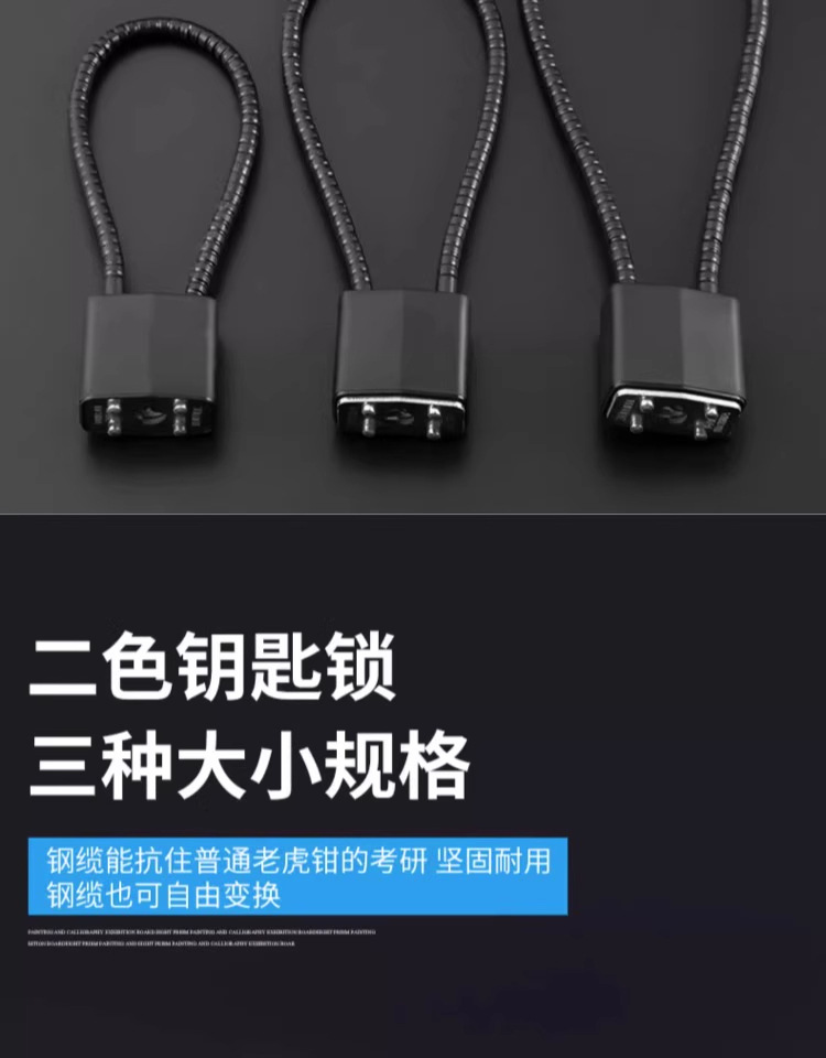 多种功能的钢丝绳密码挂锁钢缆挂锁柜子文件柜长挂锁钢丝锁软绳锁详情5