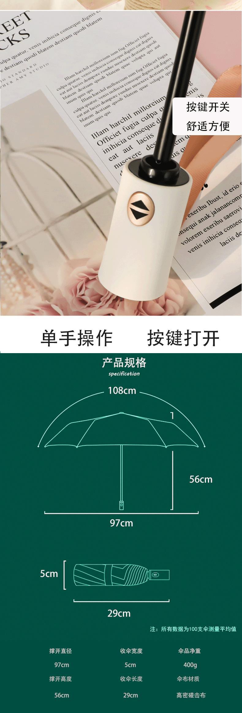 【新品】超甜美蕾丝全自动伞女神双层黑胶防晒防紫外线晴雨两用遮详情5