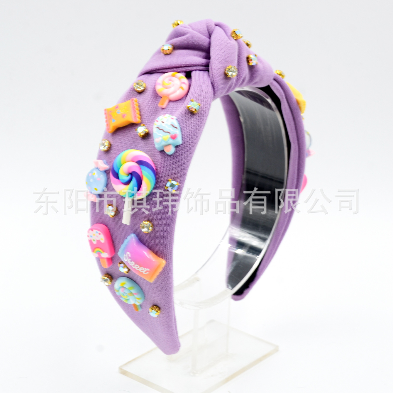 Qiwei Accessories Exclusive cross-border European and American back-to-school season diamond-encrusted hair bands, multi-color candy accessories, sweet and cute high skull top holiday date hair accessories pic 15