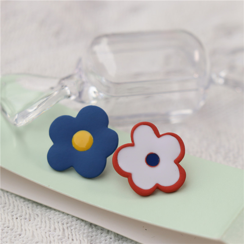 S925 Summer Hyuna style soft girl Fresh lacquered oil Drop petal earrings and stud earrings Trendy ins Niche Versatile earrings pic 12