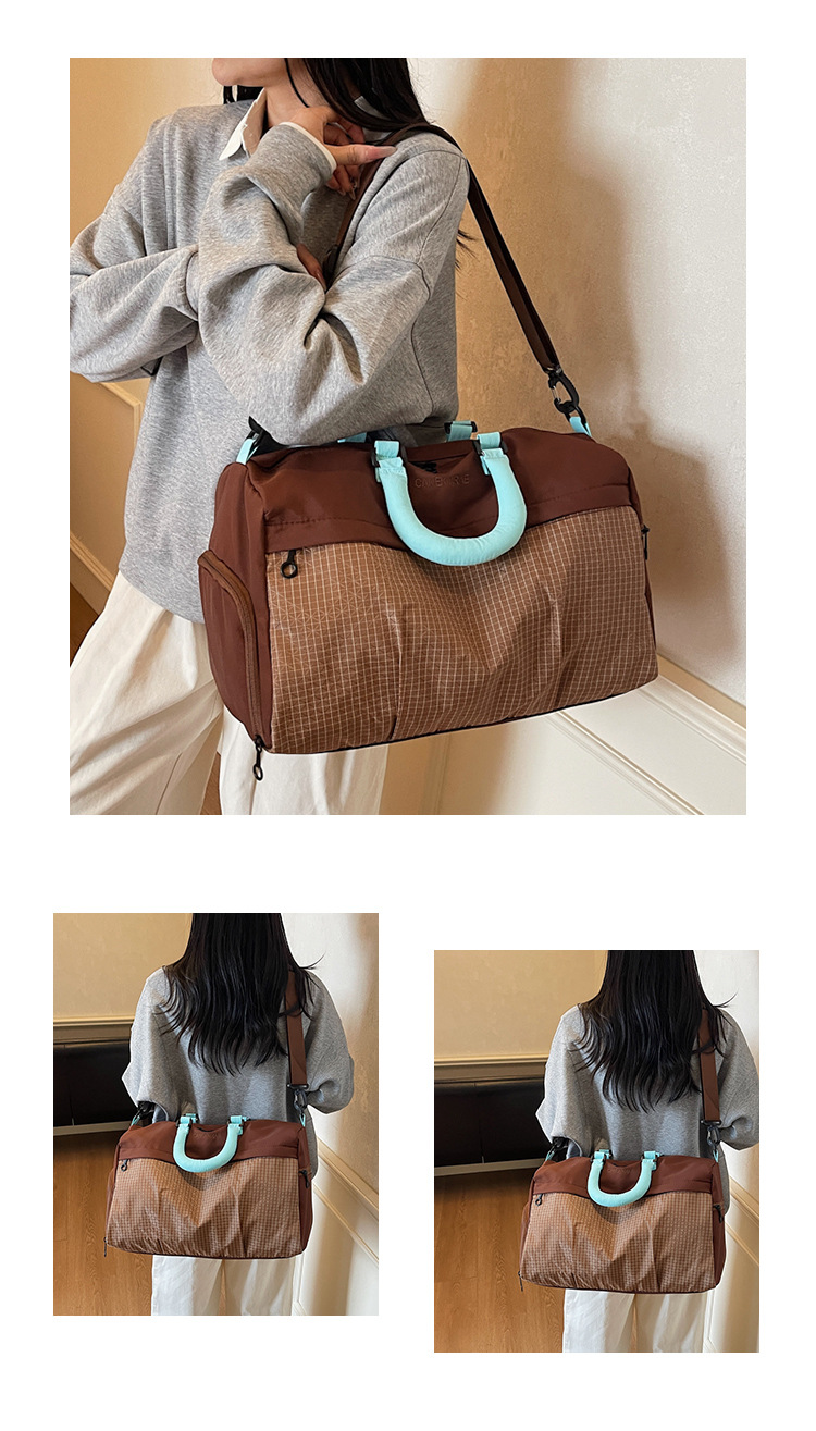 短途旅行包女轻便多功能斜挎运动健身包手提出差大容量收纳行李袋详情19