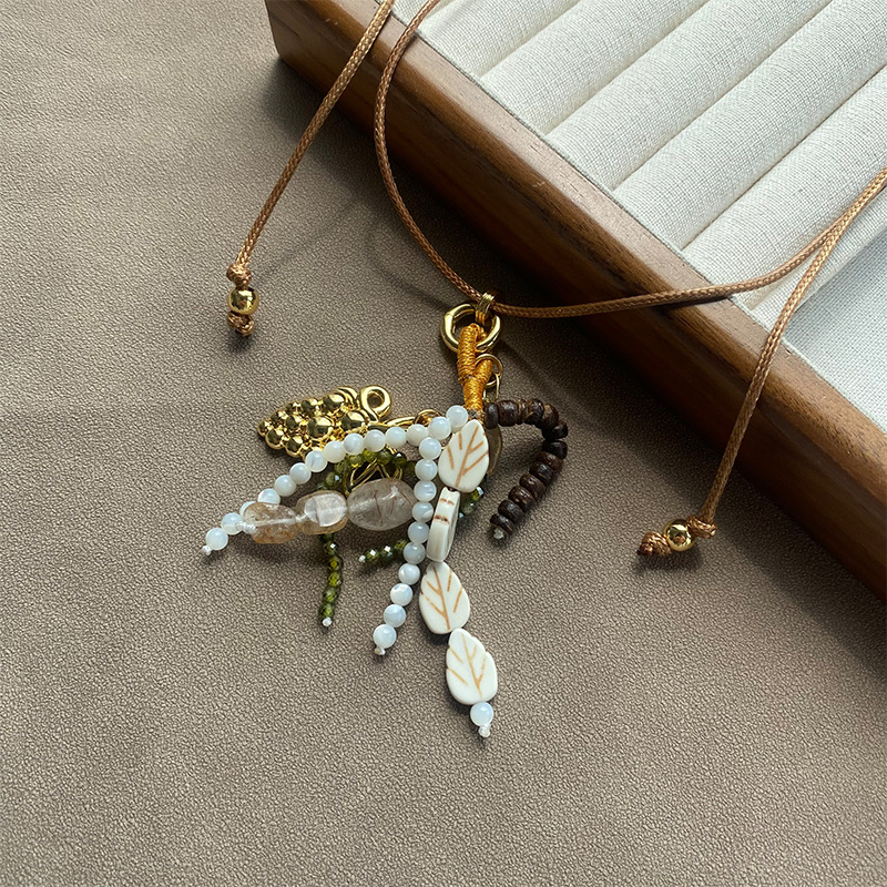 法式度假风多材质小众设计椰风葡萄长项链女多佩戴高级感流苏吊坠详情6