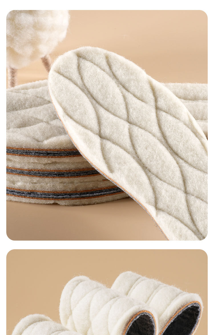 冬季压缩羊毛保暖鞋垫舒适软木软底加绒加厚吸汗透气抗菌防臭批发详情29