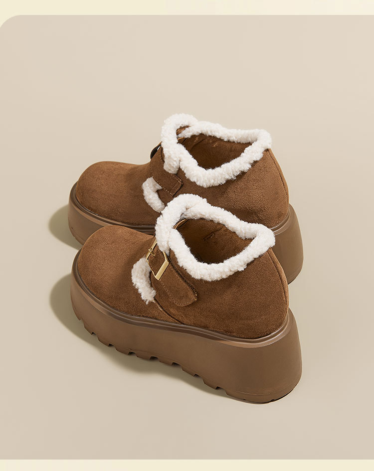 厚底勃肯鞋女2025冬新款英伦风小皮鞋加绒雪地靴10cm内增高乐福鞋详情14