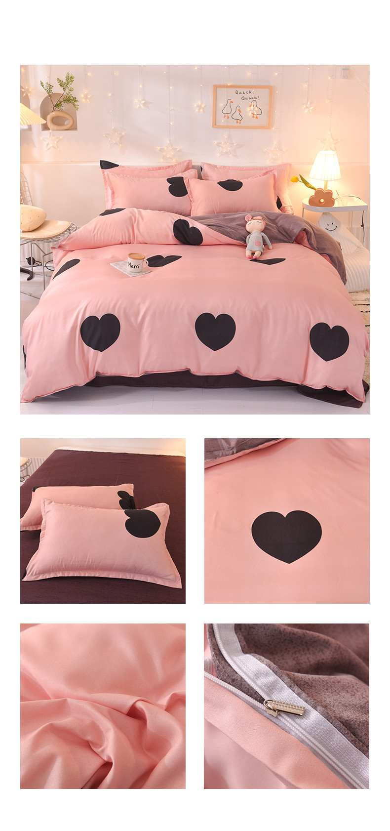 Wholesale 4-piece bed gift sets, home textile brushed 4-piece sets, 1.5-meter and 1.8-meter student daily necessities pic 17