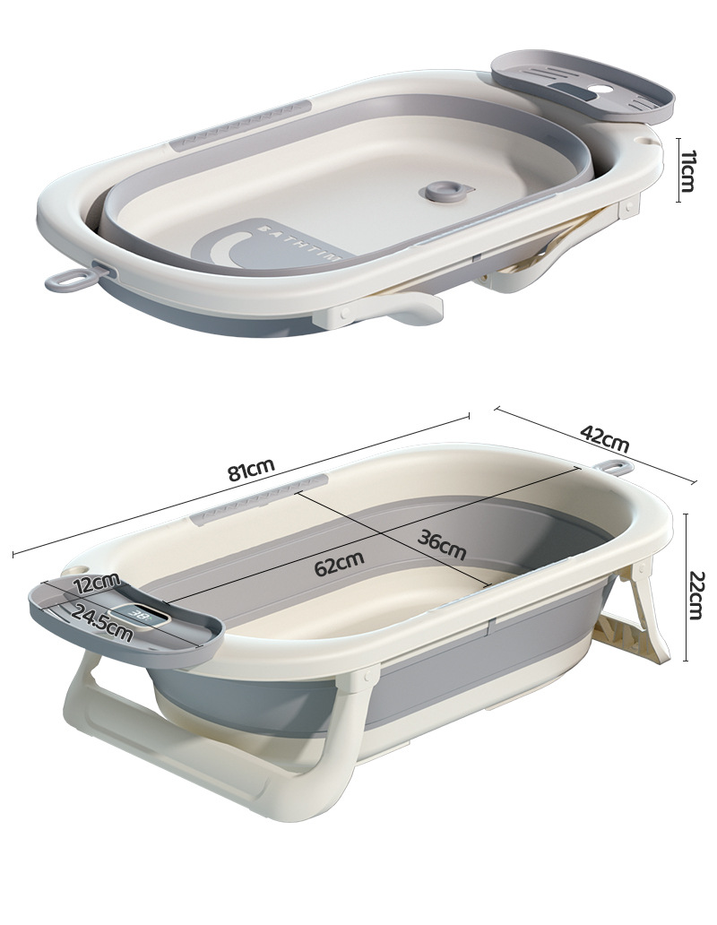 感温婴儿洗澡盆家用浴室防滑坐躺托神器浴架家用宝宝折叠舒适浴盆详情17