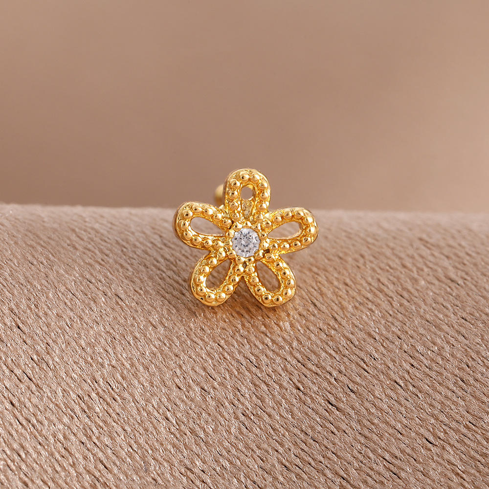 跨境钛钢镶钻鼻钉螺丝拧球直杠鼻钉不锈钢耳钉气质小众设计感耳钉详情14