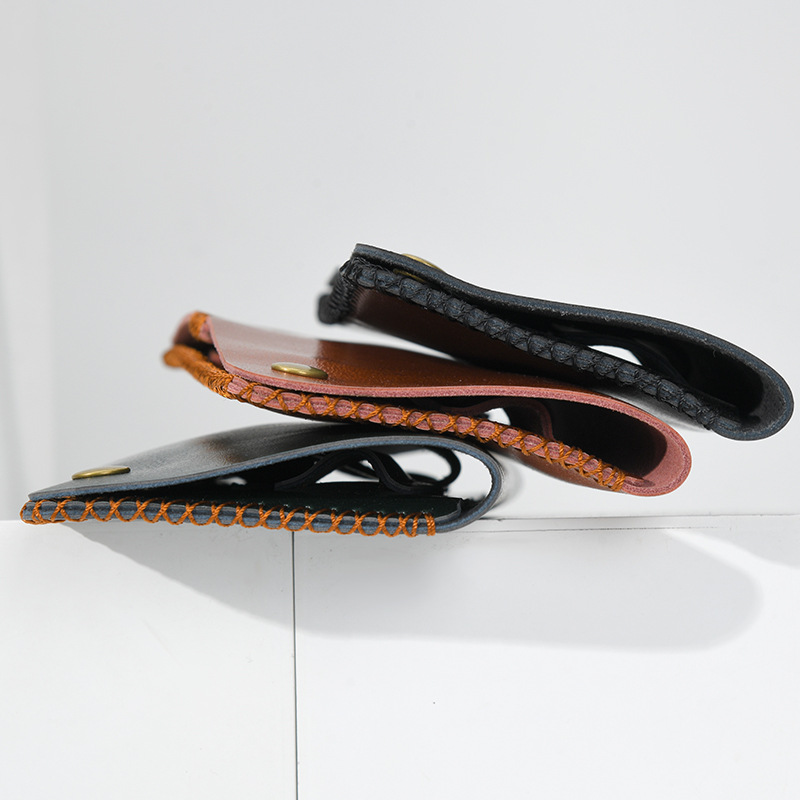 Hairstylist supplies scissors bag, genuine leather tools storage bag, hairdressing scissors bag, barber shop clipper, comb, scissors bag pic 5