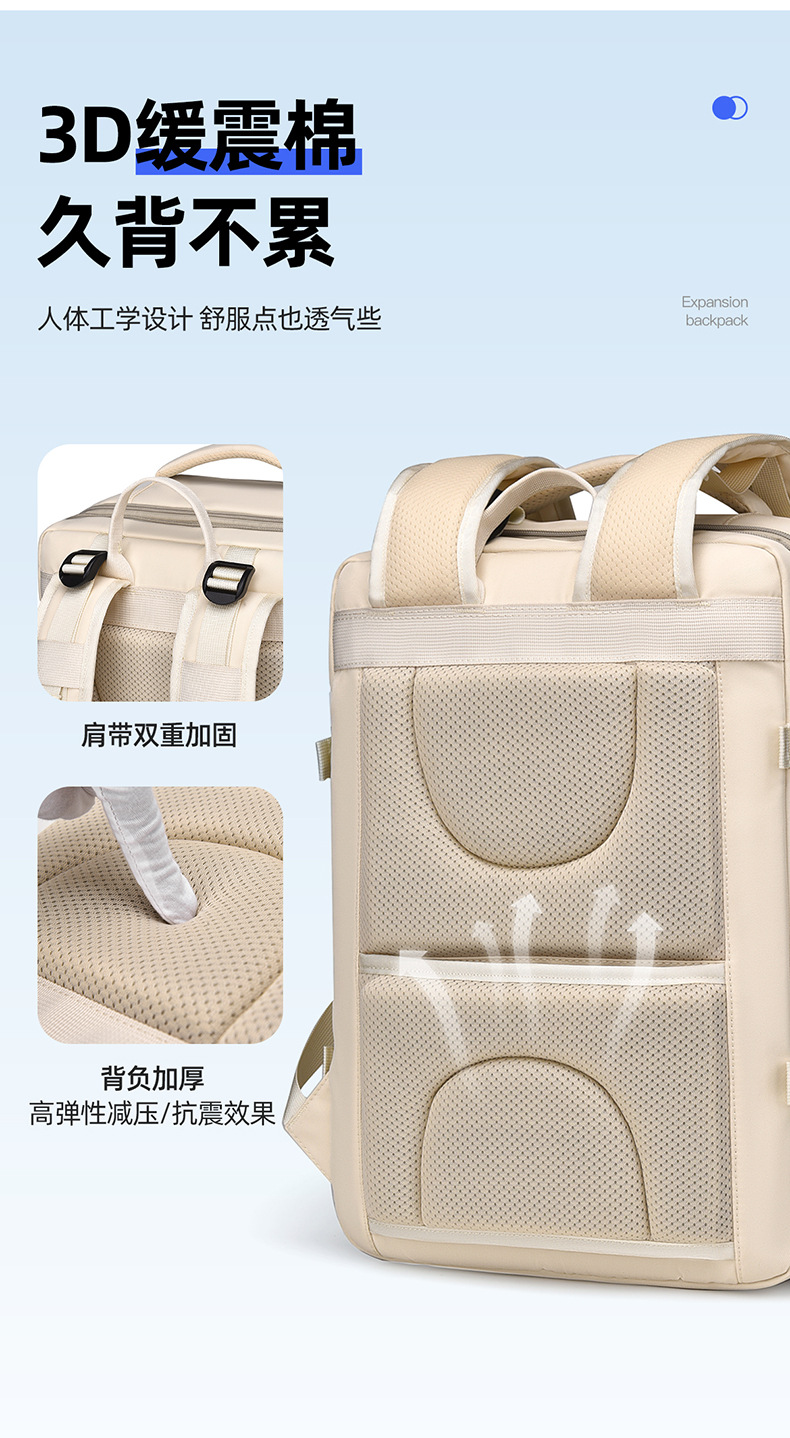 跨境时尚男士双肩包高级感大容量女背包潮旅行轻便书包防水电脑包详情11