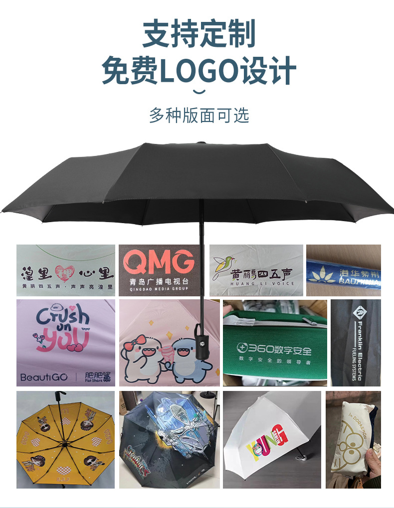 192骨大号男士全自动雨伞折叠伞高级感晴雨两用定制广告上虞雨伞详情1