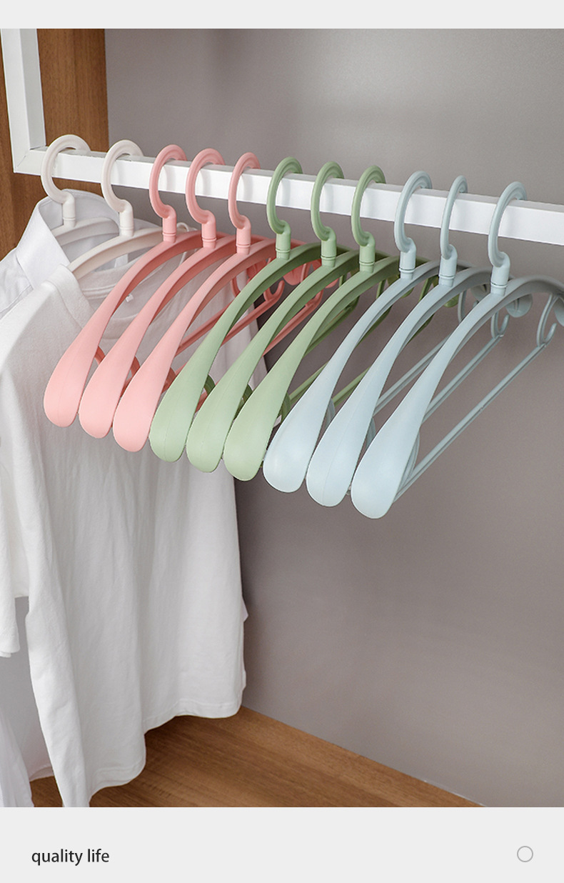 无痕宽肩塑料衣架加粗加宽防滑挂钩挂衣撑子家用防肩角晾衣收纳详情3