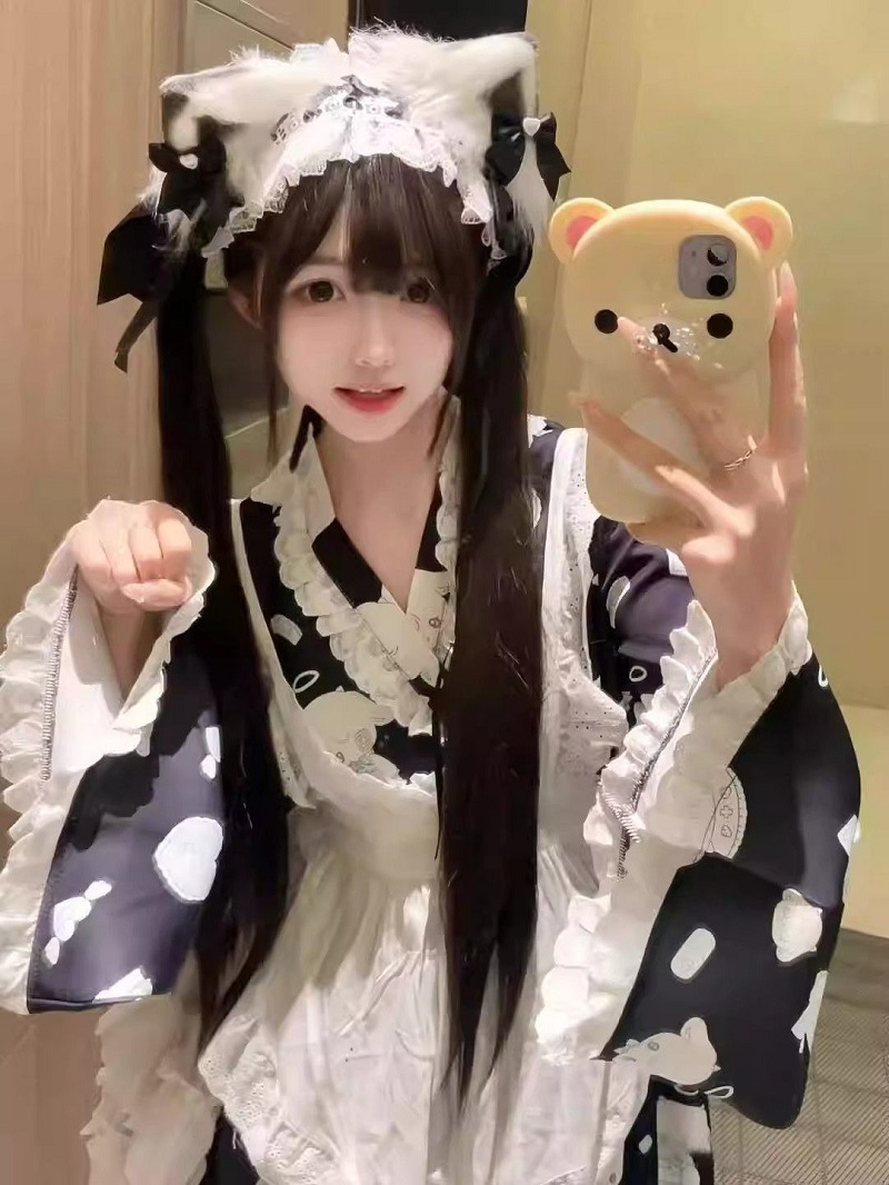 2D cat-ear hair band, Lolita headpiece, hair clip, cosplay comic exhibition Lolita hair band, maid beast ear hair accessory pic 12