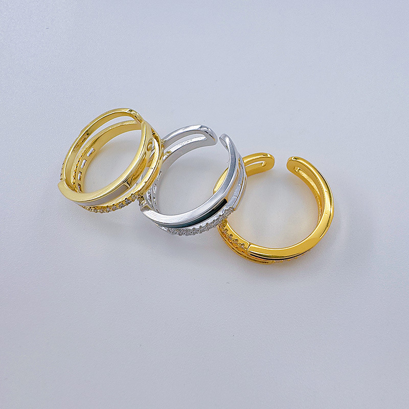 The high-end and light luxury open-top ring of Bai Ling Jewelry is exquisitely super sparkling with micro-inlaid zircon and features an inS-style Japanese, Korean and Japanese ring style for women pic 8