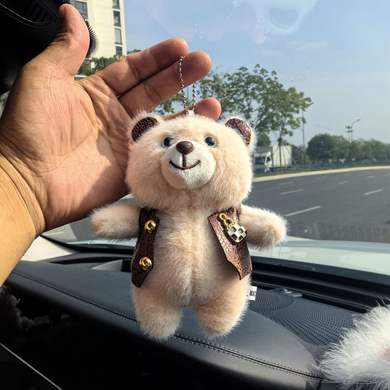 Cute plush toy pendants, horse clips, bear doll bags, hanging decorations, keychains, little bear event gifts, claw machine dolls pic 5