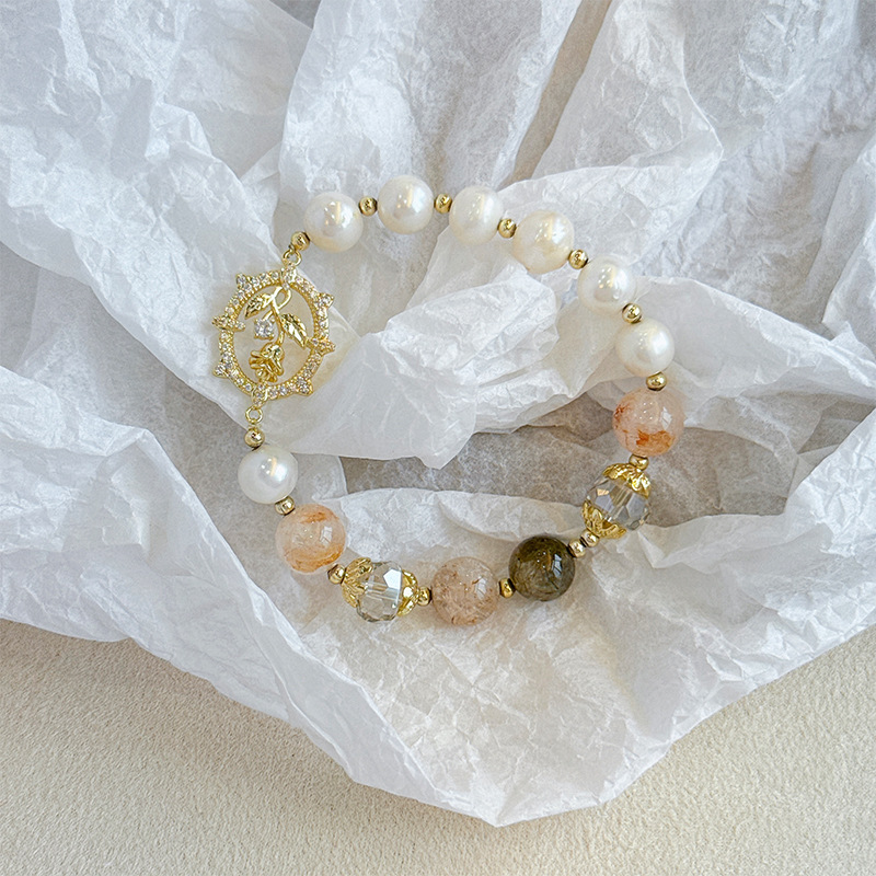 NALA娜啦甜美森系玫瑰花自然石水晶创意手串新中式轻奢高级感手链详情20