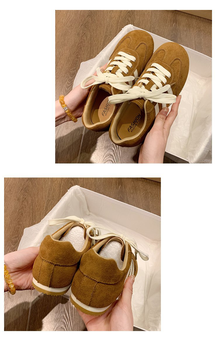 复古红色德训鞋女款小白鞋2025新款休闲板鞋运动厚底阿甘鞋详情10