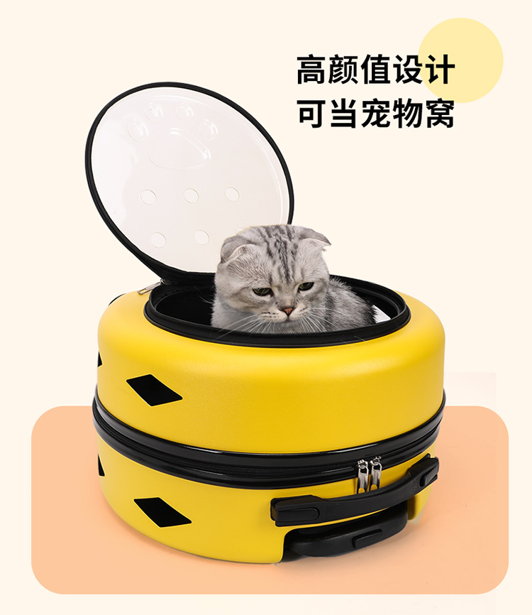 Pet trolley case, cat bag, portable trolley for going out, space capsule, transparent cat suitcase, cat trolley case pic 6